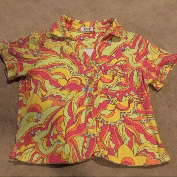 Frankie's Bikinis Coco Peace Terry Pink and Yellow Floral Set - Picture 5 of 8